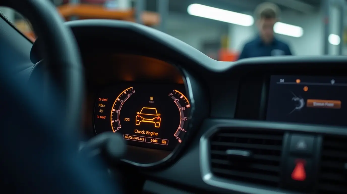 Лампочка Check Engine горит на панели приборов современного автомобиля