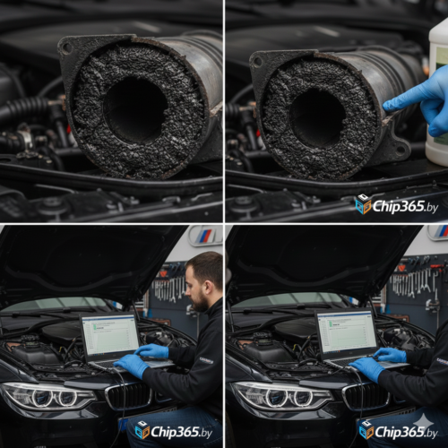 Забитый сажевый фильтр в разрезе: зола и нагар, которые не берет промывка