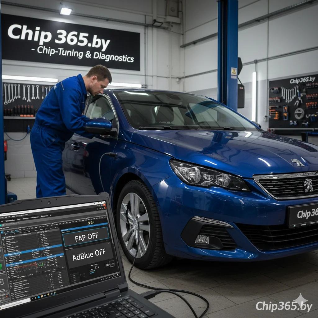 Программное отключение AdBlue и сажевого фильтра на Peugeot 308 в Минске
