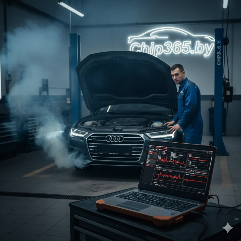 Исправление прошивки и диагностика дымящего авто без ошибок в Минске