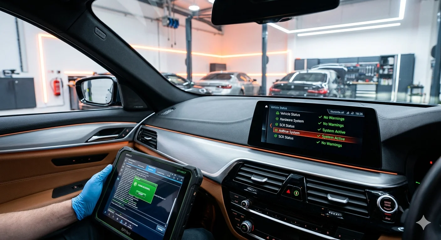 Отключение AdBlue и вихревых заслонок BMW G30 B47, кодирование системы SCR в Минске