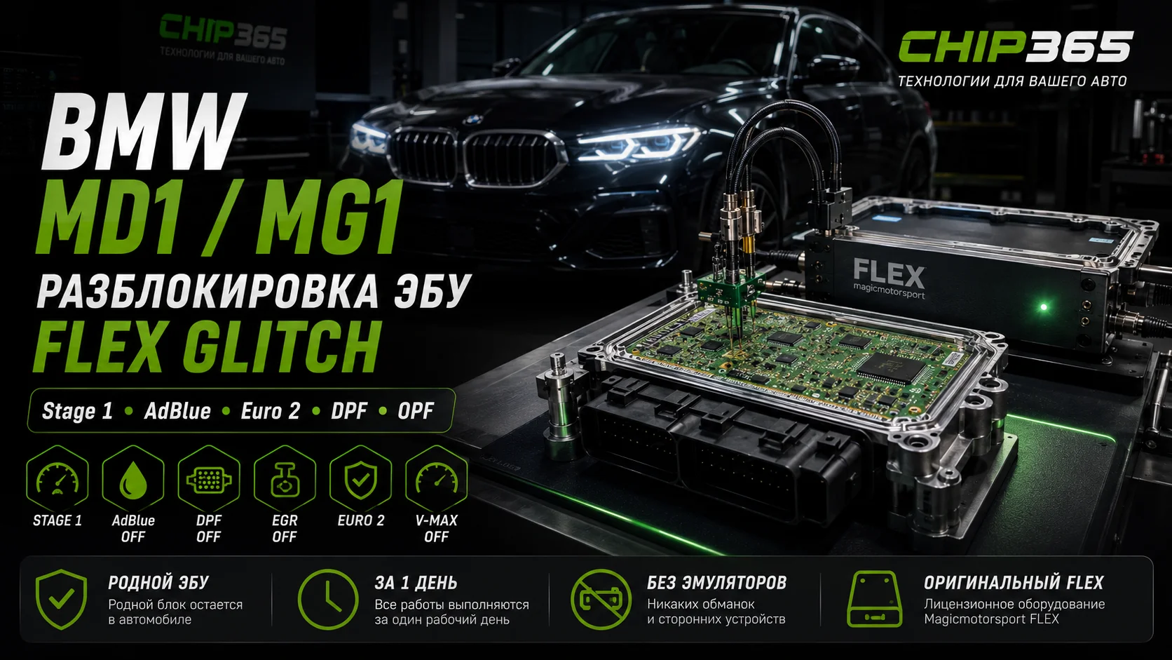 Разблокировка ЭБУ BMW MD1 MG1 Flex Glitch